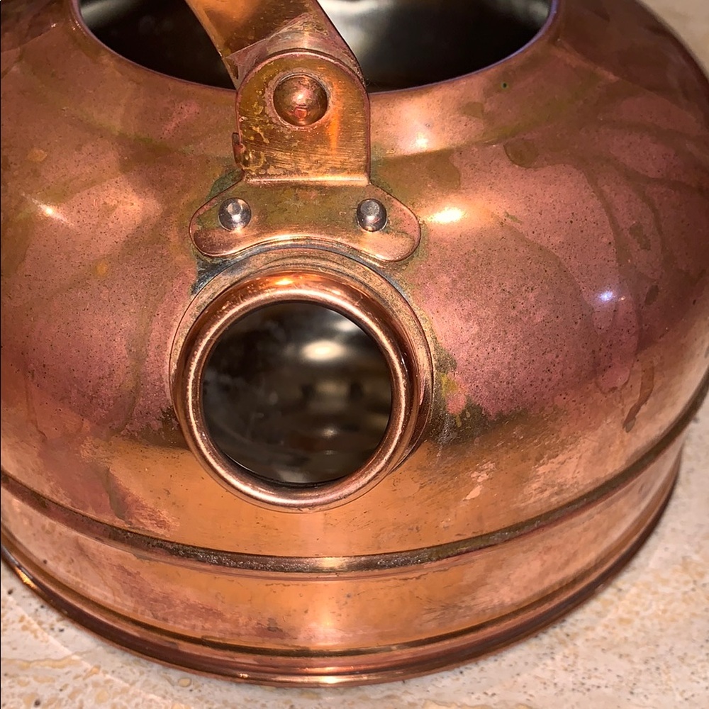 Copper Tea Kettle with Porcelain Handle - Picture 9 of 11